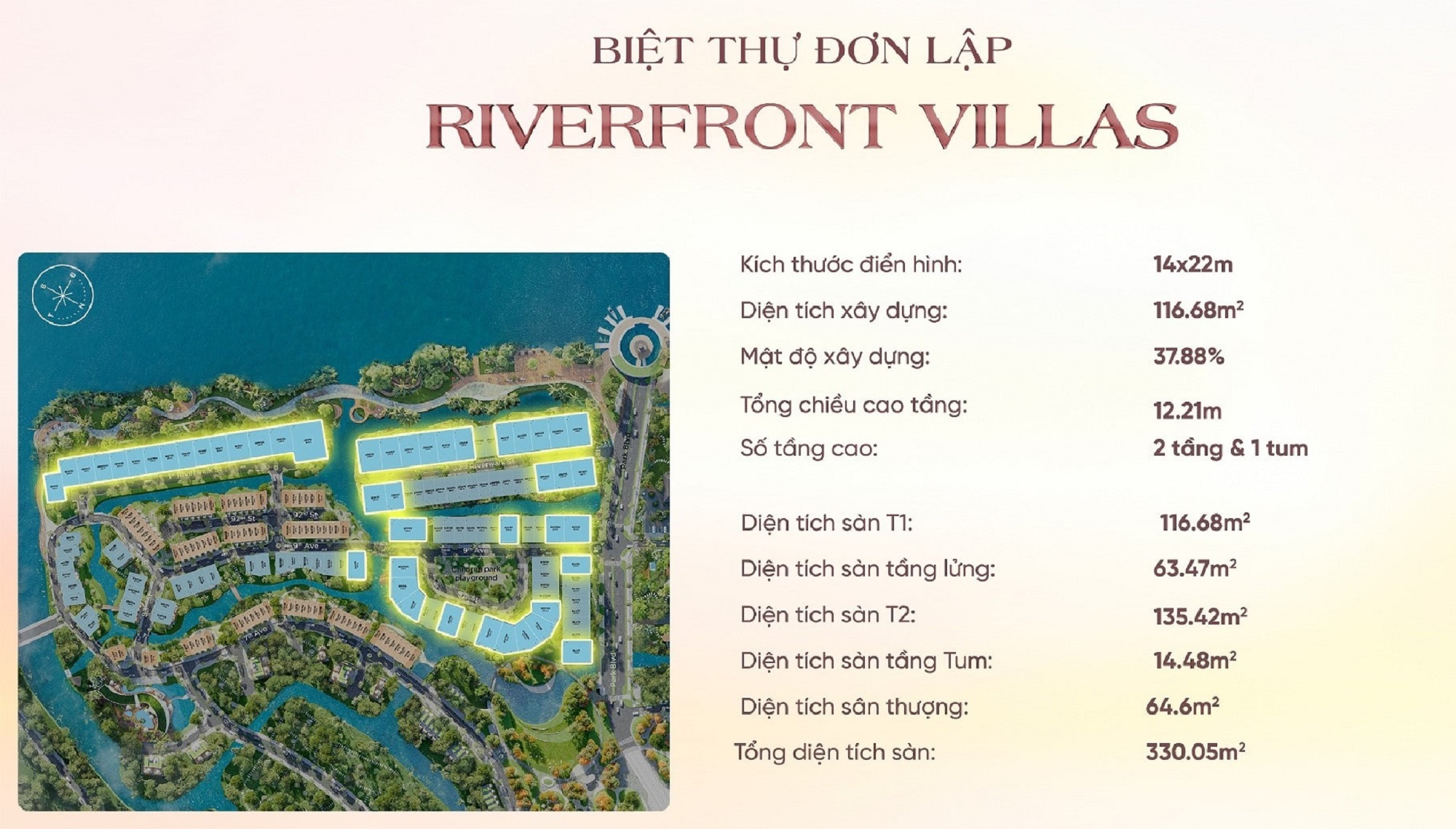 Mặt Bằng Biệt Đơn Song Lập Ecopark Đồng Nai