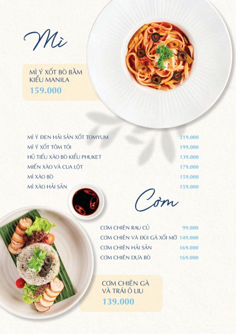 menu chillhouse 179 Hai Bà Trưng