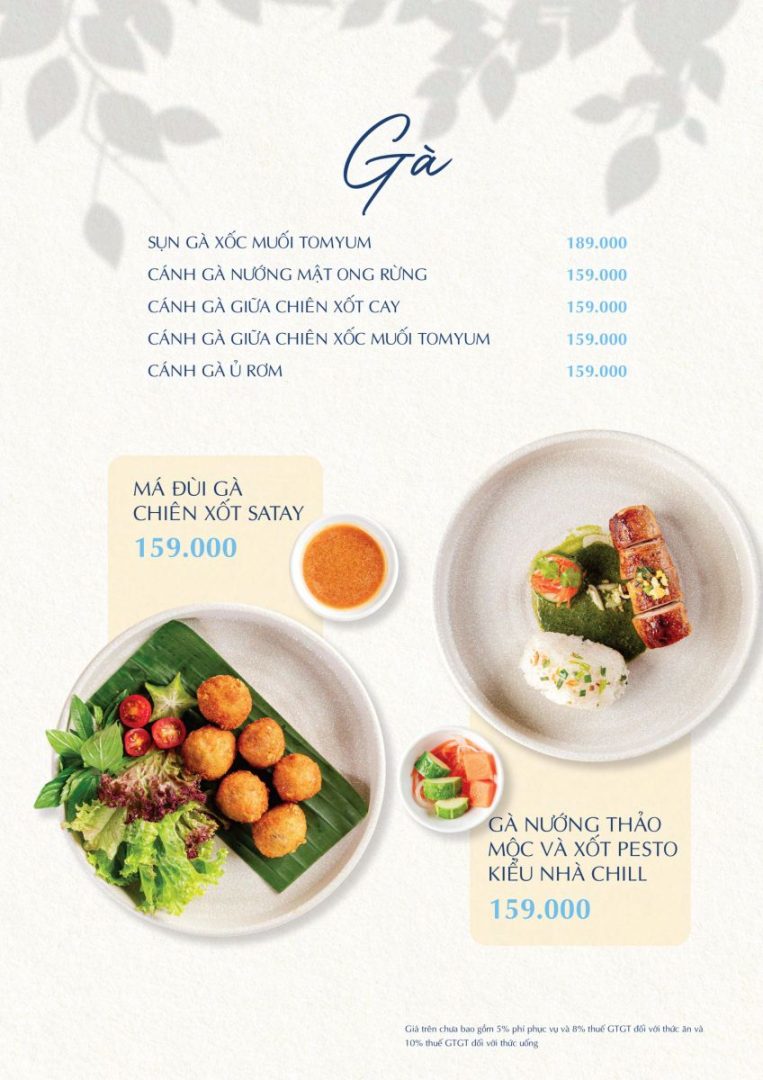 Menu Chillhouse 179 Hai Bà Trưng