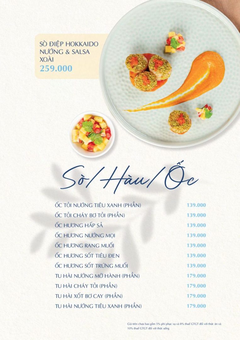 menu chillhouse 179 Hai Bà Trưng