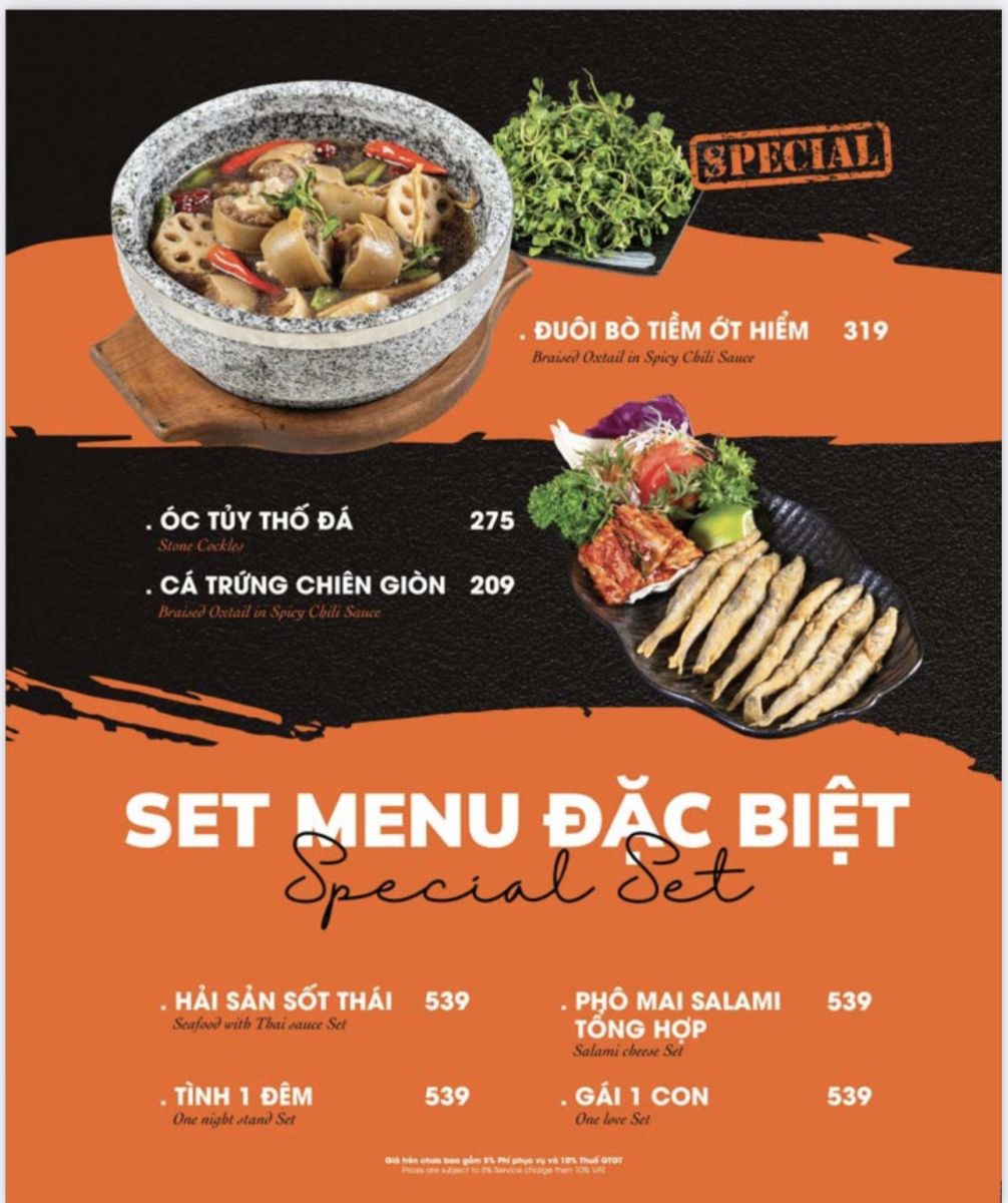 Menu YoYo Central Hồ Con Rùa