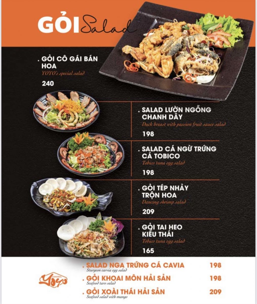 Menu YoYo Central Hồ Con Rùa