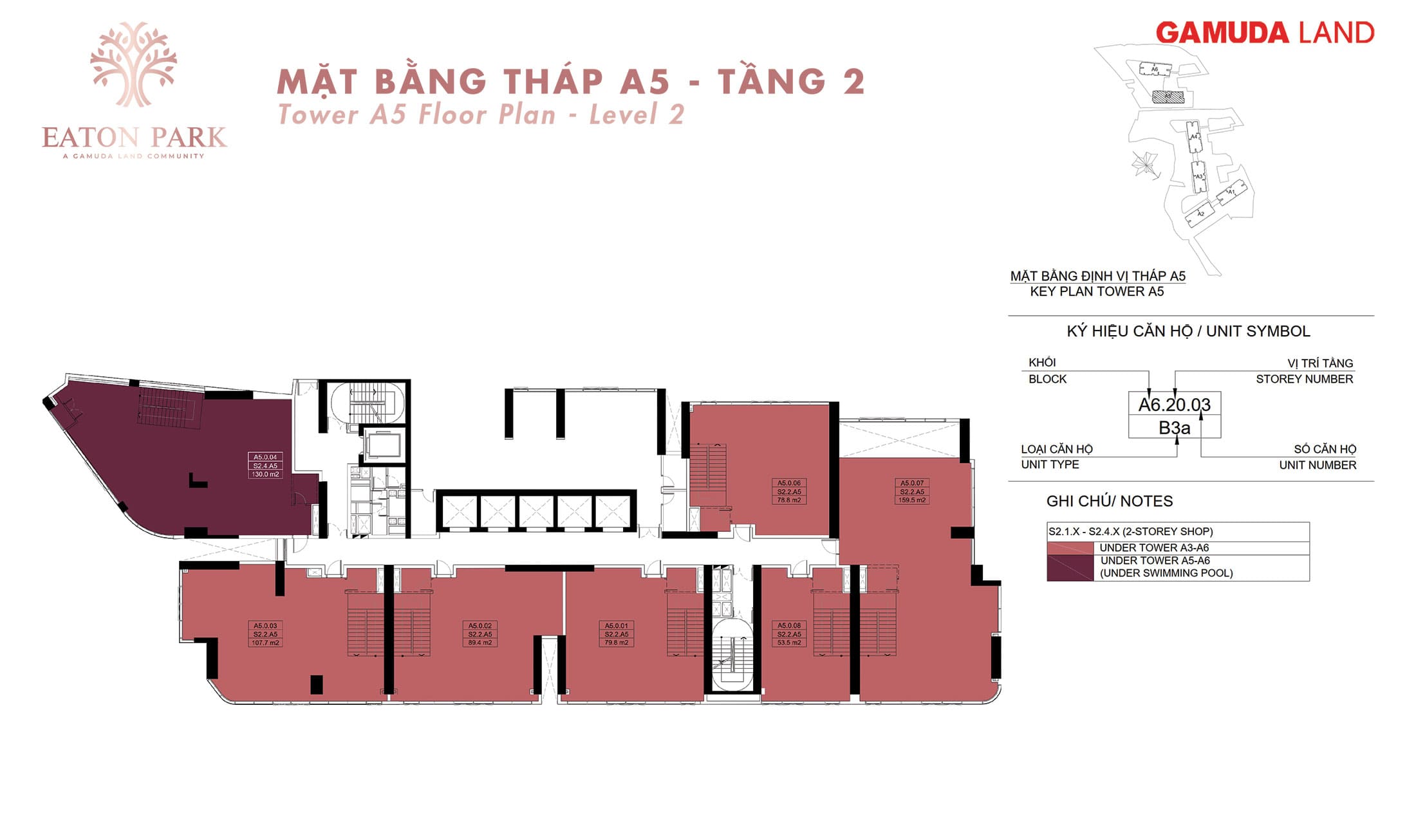 Mặt Bằng Tầng 2- Tháp A5- Tại Eaton Park