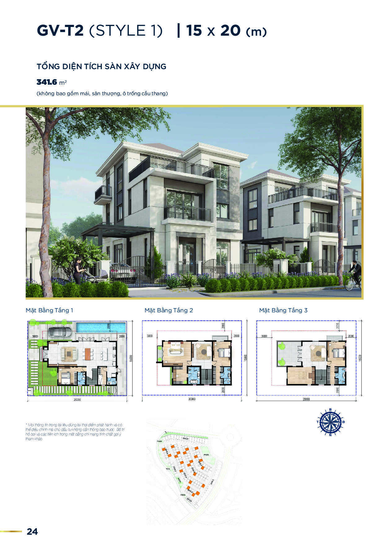 Mặt Bằng phân khu The Grand Villas - Aqua City